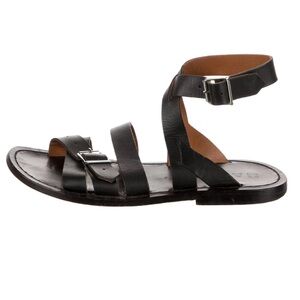Marni Dark Brown Leather Strappy Minimalist Gladiator Sandals